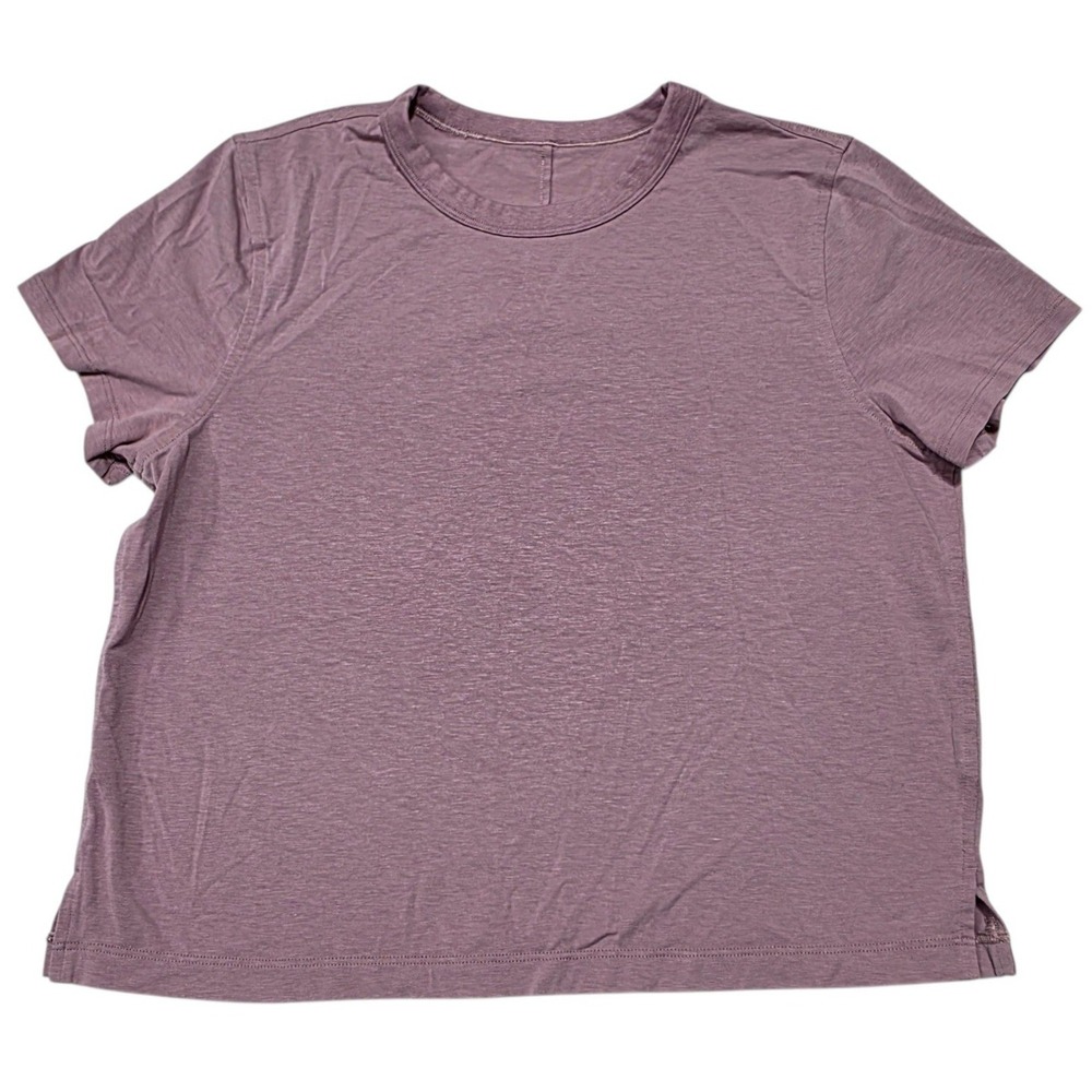 Lululemon Cates Tee Women S Purple Pima Cotton Short Sleeve Slub Knit T-Shirt